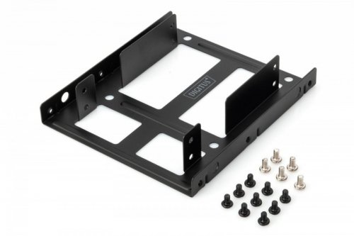 Digitus Ramka montażowa/Adapter SSD/HDD 2x 2.5 cali do 3.5 cali (ATA, SATA, SSD) metalowa ,zestaw, czarna