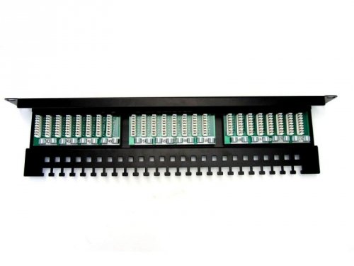 Digitus Patch panel 19 cali 24 porty, kat.5e, U/UTP, 1U, wspornik kablowy, czarny (kompletny)
