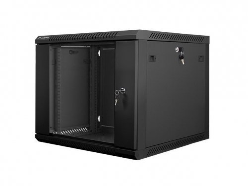 Lanberg Szafa instalacyjna wisząca 19&#039;&#039; 9U 600X600mm czarna (drzwi       szklane)
