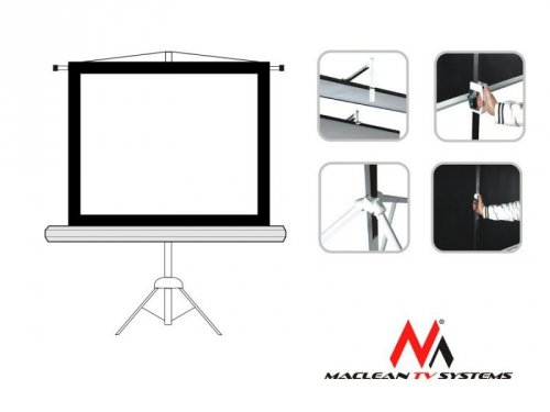 Maclean Ekran projekcyjny MC-680 112 cale 1:1 stojak
