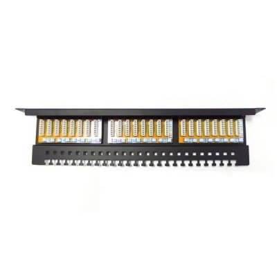 Digitus Patch panel 19 cali 24 porty, kat.6, U/UTP, 1U, wspornik kablowy, czarny (kompletny)
