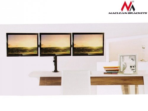 Maclean Uchwyt biurkowy na 3 monitory LCD podwójne ramiona MC-691 13 cale-27 cale 8kg