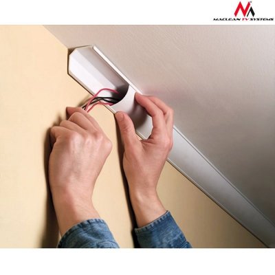 Maclean Listwa maskująca kanał kablowy 1.5m 43x23 mm Biała MCTV-575 z taśmą