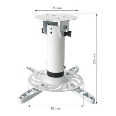 Techly Ramię do projektora 20 cm, sufitowe, 15kg białe
