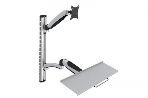 Digitus Ramię naścienne pojedyncze, 1xLCD + klawiatura, max. 27 cali, max. 8kg, uchylno-obrotowe 360° (PIVOT)