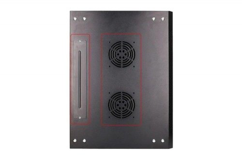 Extralink Szafka wisząca rack 4U 600x450 czarna szklane drzwi