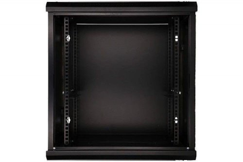 Extralink Szafka wisząca rack 12U 600x450 czarna szklane drzwi