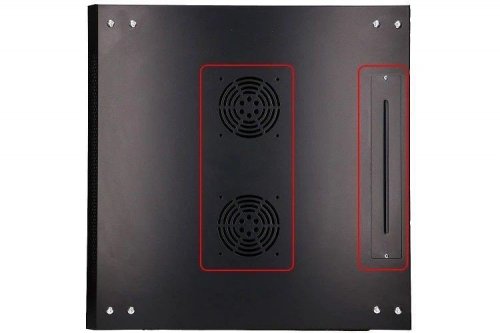 Extralink Szafka wisząca rack 12U 600x600 czarna szklane drzwi