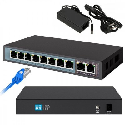 Extralink Switch Perses 8X EX-SG1008PE 10/100/1000M TX PoE AT/AF,  2X GE SFP Full Gigabit PoE
