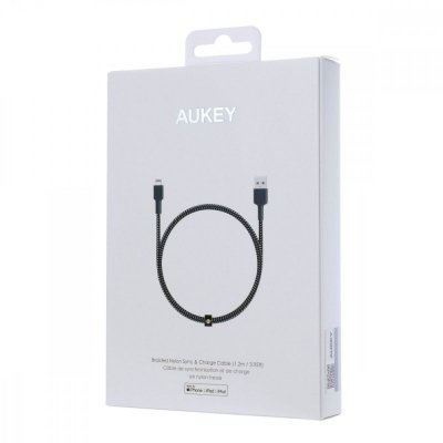 AUKEY CB-BAL3 wzmocniony nylonowy kabel Quick Charge Lightning-USB | 1.2m | certyfikat MFi Apple