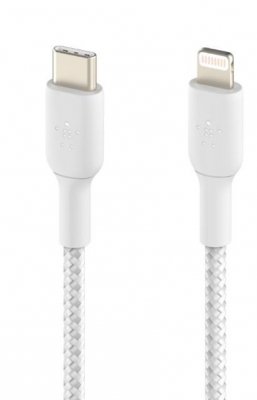 Belkin Kabel Braided USB-C Lightning 1m biały