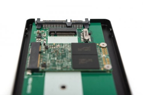 Digitus Adapter na dysk SATA/HDD 2,5 cali M.2 /mSATA SATA 3,6 Gbit/s, zapis do 520 MB/s Aluminiowa