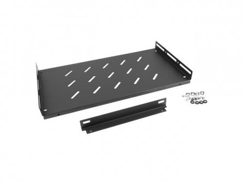Lanberg Półka do szaf 19cali 1U 27cm/120kg czarna AK-1014-B