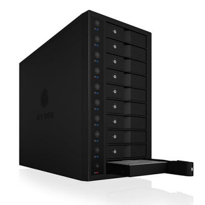 IcyBox Obudowa IB-3810-C31 10x HDD Single System dla 3,5 cali HDD SATA I/II/III