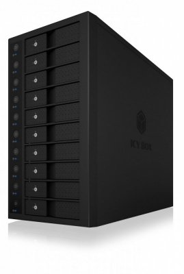 IcyBox Obudowa IB-3810-C31 10x HDD Single System dla 3,5 cali HDD SATA I/II/III