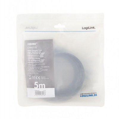 LogiLink Kabel HDMI 4K/60Hz aluminium 5m Czarny