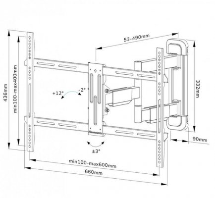 Neomounts by NewStar Uchwyt ścienny WL40-550BL16  40-65 cali
