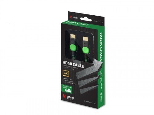 Savio Kabel HDMI 2.0 dedykowany do XBOX zielono-czarny 1,8m, GCL-03