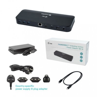 i-tec Stacja dokującaThunderbolt 3/USB-C Dual 4K Docking Station + USB-C to DisplayPort Cable (1,5m) + Power Delivery 60W