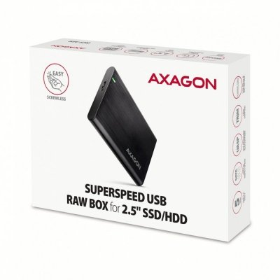 AXAGON Bezśrubowa aluminiowa obudowa zewnętrzna USB 3.2 Gen 1 - SATA 6G dla 2.5&quot; SSD/HDD EE25-A6M