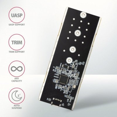 AXAGON Obudowa zewnętrzna aluminiowa EEM2-GTR, USB-C 3.2 GEN 2 M.2 NVMe SSD