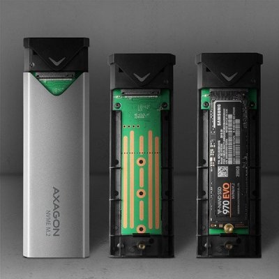 AXAGON Obudowa zewnętrzna aluminiowa EEM2-UG2, USB-C 3.2 Gen 2 - M.2 NVMe SSD, długość 42 do 80 mm