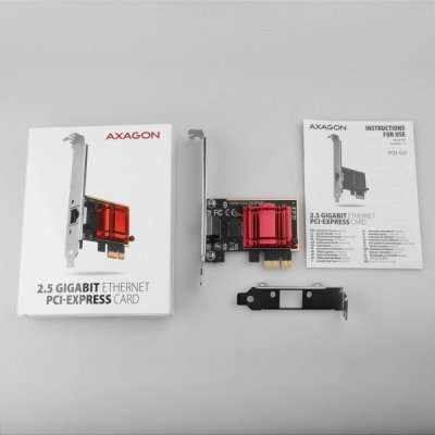 AXAGON Karta sieciowa PCIe PCEE-G25 1x2.5Gigabit Ethernet port  RJ-45 Realtek, PXE, LP