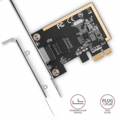 AXAGON Karta sieciowa PCIe PCEE-GRF, 1x Gigabit Ethernet port RJ-45 Realtek LP