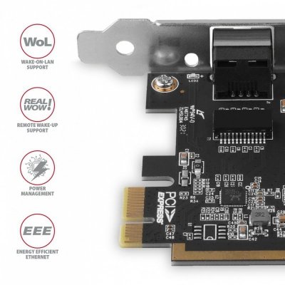 AXAGON Karta sieciowa PCIe PCEE-GRF, 1x Gigabit Ethernet port RJ-45 Realtek LP
