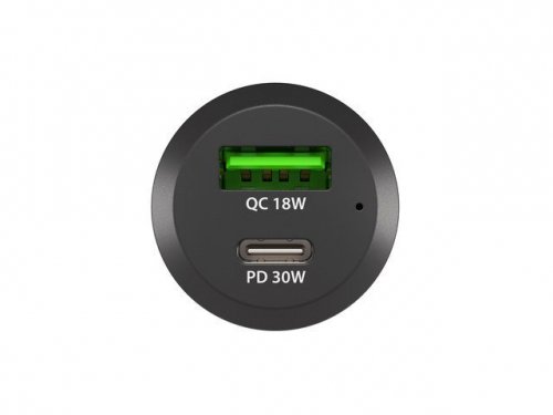 Natec Ładowarka samochodowa Coney 1x USB 1x USB-C QC 3.0 48W Czarna