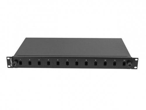 Lanberg Przełącznica światłowodowa 12XSC simplex/12XLC duplex rack 19 1U czarna + akcesoria