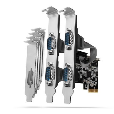 AXAGON PCEA-S4N Kontroler PCIe 4x port szeregowy (RS232) 250 kbps, w zestawie SP & LP