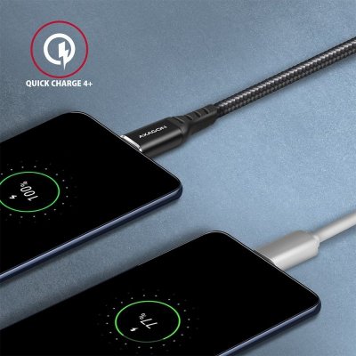 AXAGON Kabel BUCM-CM20AB USB-C USB-C 2.0, 2m, PD 60W, 3A, ALU, oplot Czarny
