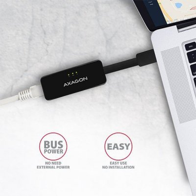 AXAGON ADE-XR Karta sieciowa Fast Ethernet adapter, USB2.0, instalacja automatyczna