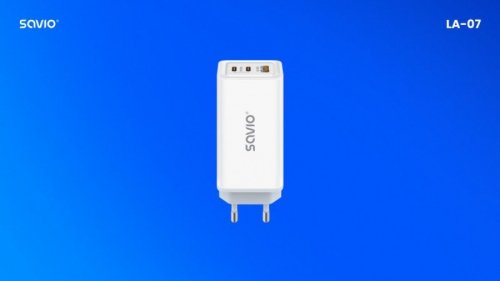 Savio Ładowarka sieciowa USB GaN 65W, Quick Charge 4.0, Power Delivery 3.0, LA-07