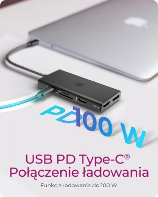 IcyBox Stacja dokująca IB-DK4011-CPD 9in1,HDMI,DP,CR,TYPE-C