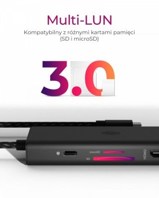 IcyBox Stacja dokująca IB-DK4011-CPD 9in1,HDMI,DP,CR,TYPE-C