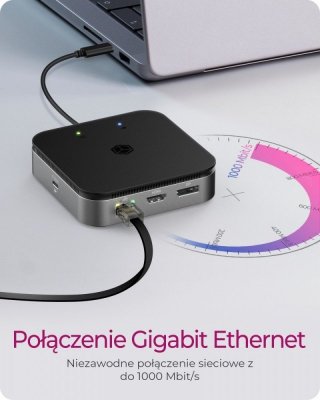 IcyBox Stacja dokująca IB-DK408-C41 7w1,HDMI, DP,USB,LAN