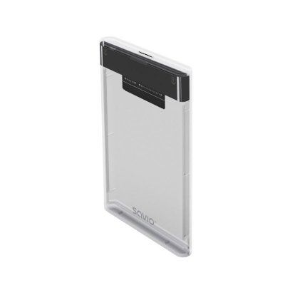 Savio Zewnętrzna obudowa na dysk HDD/SSD 2.5 cali, USB 3.0, AK-66, transparentna