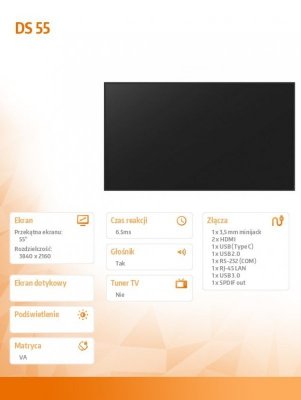 Avtek Monitor informacyjny Digital Signage DS 55' - 18/7 2x10W Android 11.0