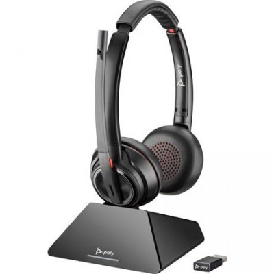 Słuchawki POLY Zestaw słuchawkowy Savi 8220 UC z certyfikatem Microsoft Teams DECT 1880-1900 MHz USB-A (8D3F5AA)