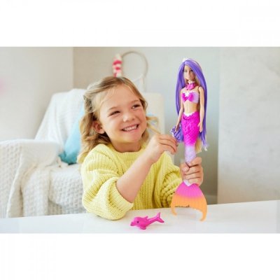 Mattel Lalka Barbie Malibu Syrenka Zmiana koloru