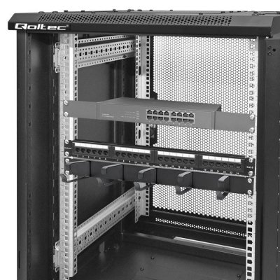Qoltec Organizer kabli do szaf RACK 19 cali | 1U