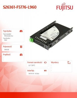 Fujitsu Dysk serwerowy SSD SATA 960GB 2.5&#039;Mixe S26361-F5776-L960