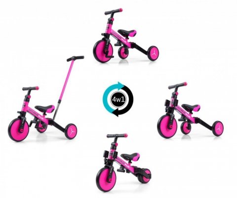 Milly Mally Rowerek Ride On - Bike 4w1 OPTIMUS PLUS Pink