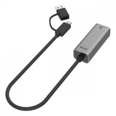 Unitek Adapter USB-A/C 3.1 GEN1 RJ45; 2,5 Gbps; U1313C