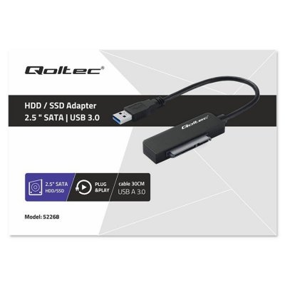 Qoltec Adapter SATA | Przejściówka na dysk SSD HDD 2.5 cali | USB 3.0 | Super speed 5Gb/s | 2TB