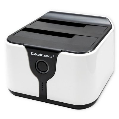 Qoltec Stacja dokująca do dysków HDD SSD 2.5 cali 3.5 cali | SATA III | USB 3.0 | Super speed 5Gb/s | z funkcją klonowania offline