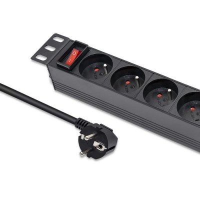 Qoltec Listwa zasilająca PDU do RACK 10 cali | 1U | 16A | 4xFrench | 1.8m