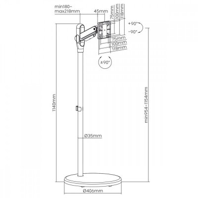 Maclean Mobilny stojak do TV Monitora 17-35 cali MC970B